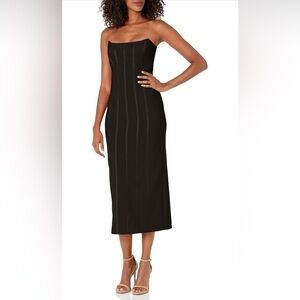 Likely Black Strapless Midi Dress